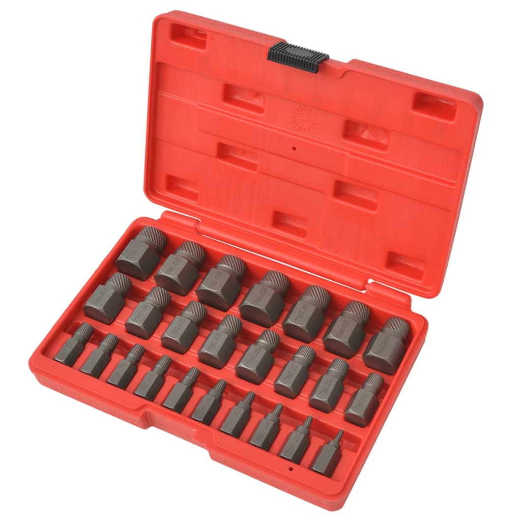 vidaXL Kit d'extracteurs de vis à cannelures multiples Acier 25 pièces