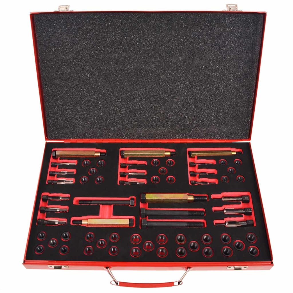 vidaXL Kit réparation filetage bougie préchauffage 63pcs M8 M9 M10 M12