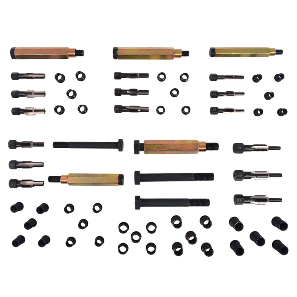 vidaXL Kit réparation filetage bougie préchauffage 63pcs M8 M9 M10 M12