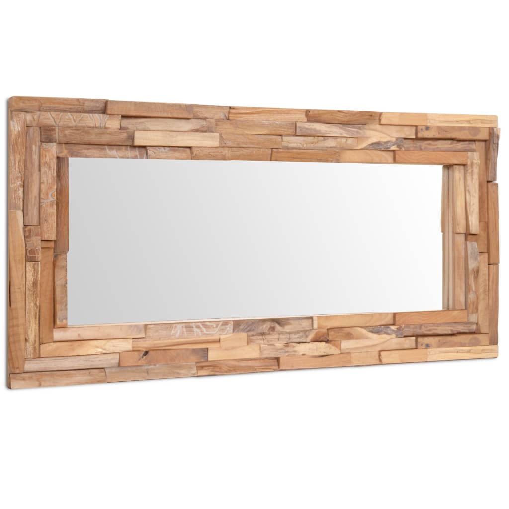 vidaXL Miroir décoratif Teck 120x60 cm Rectangulaire
