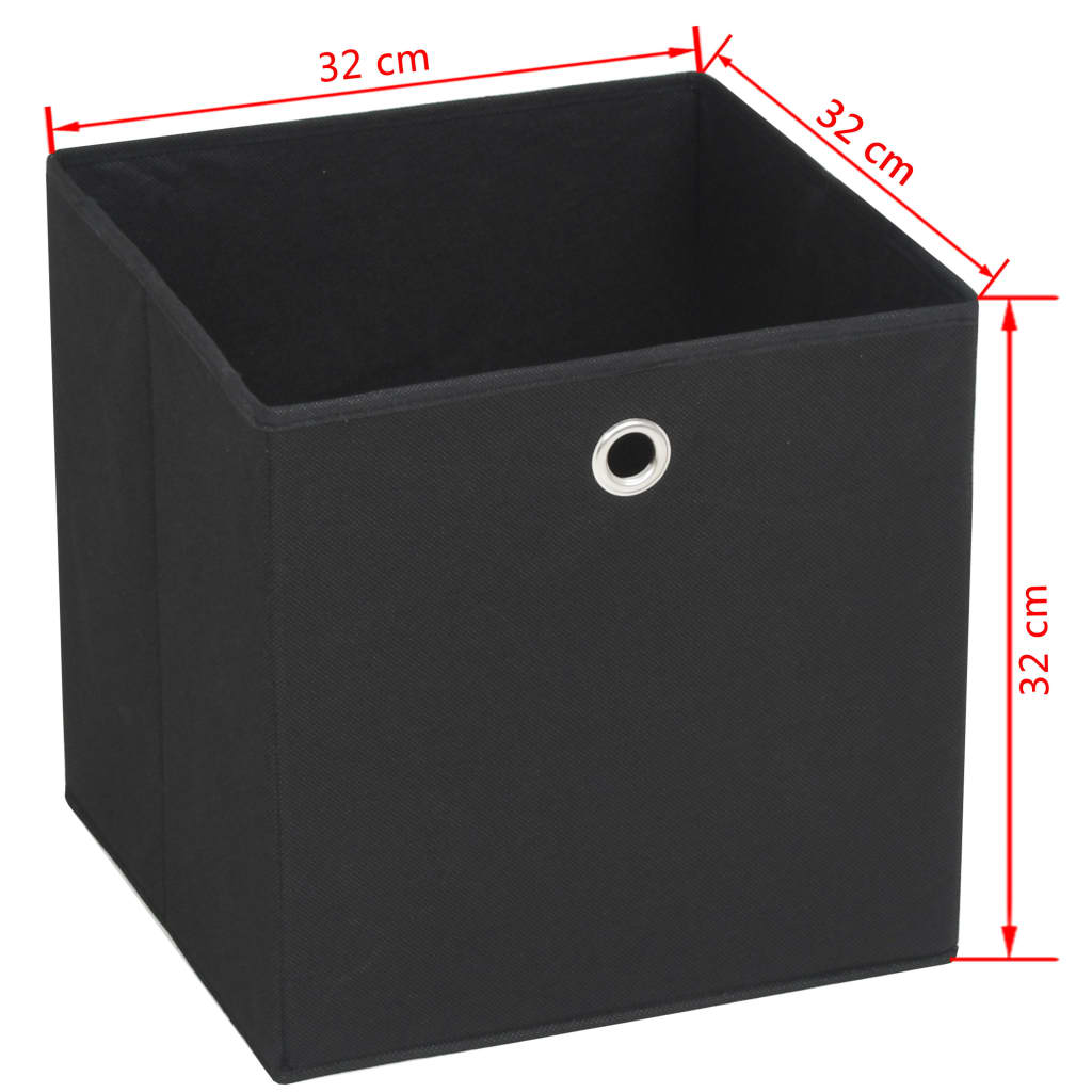 vidaXL Boîte de rangement 4 pcs Tissu non-tissé 32x32x32 cm Noir