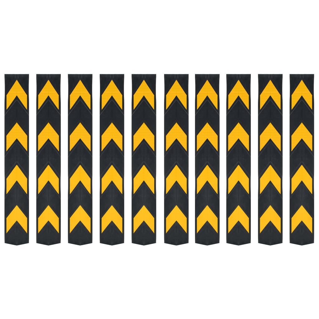 vidaXL Cornière de protection réfléchissante 10 pcs Caoutchouc 80 cm