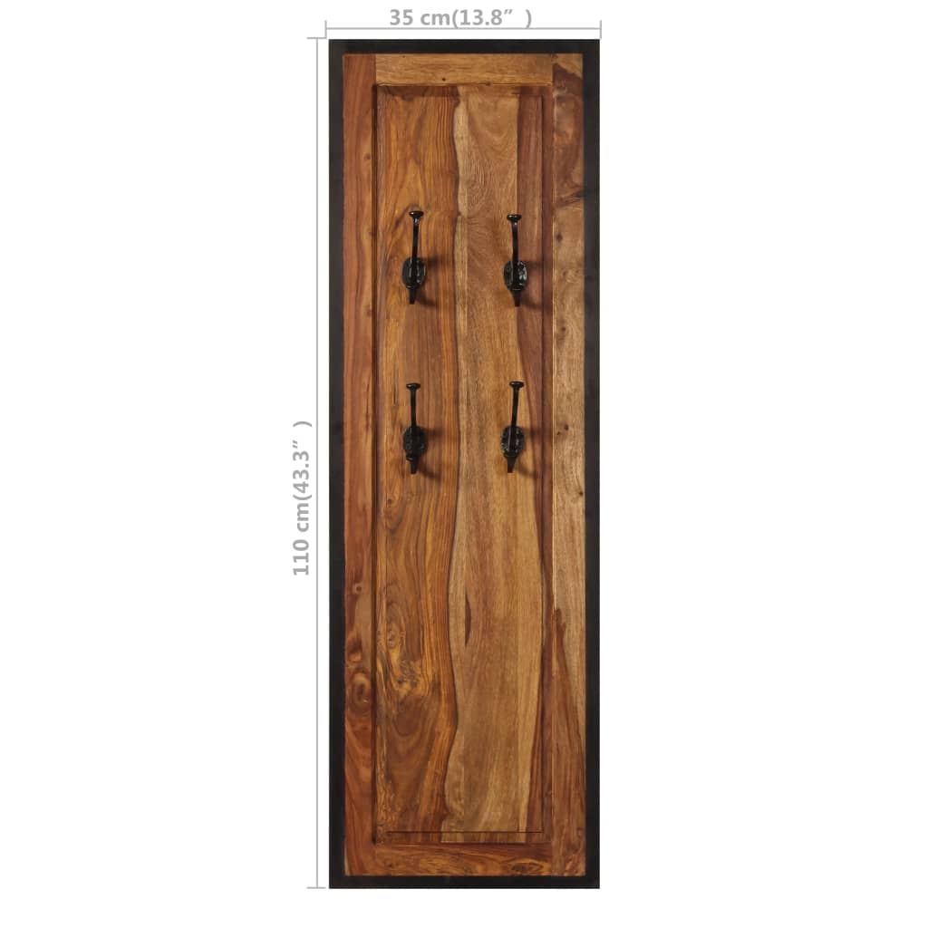 vidaXL Portemanteaux 2 pcs Bois solide de Sesham