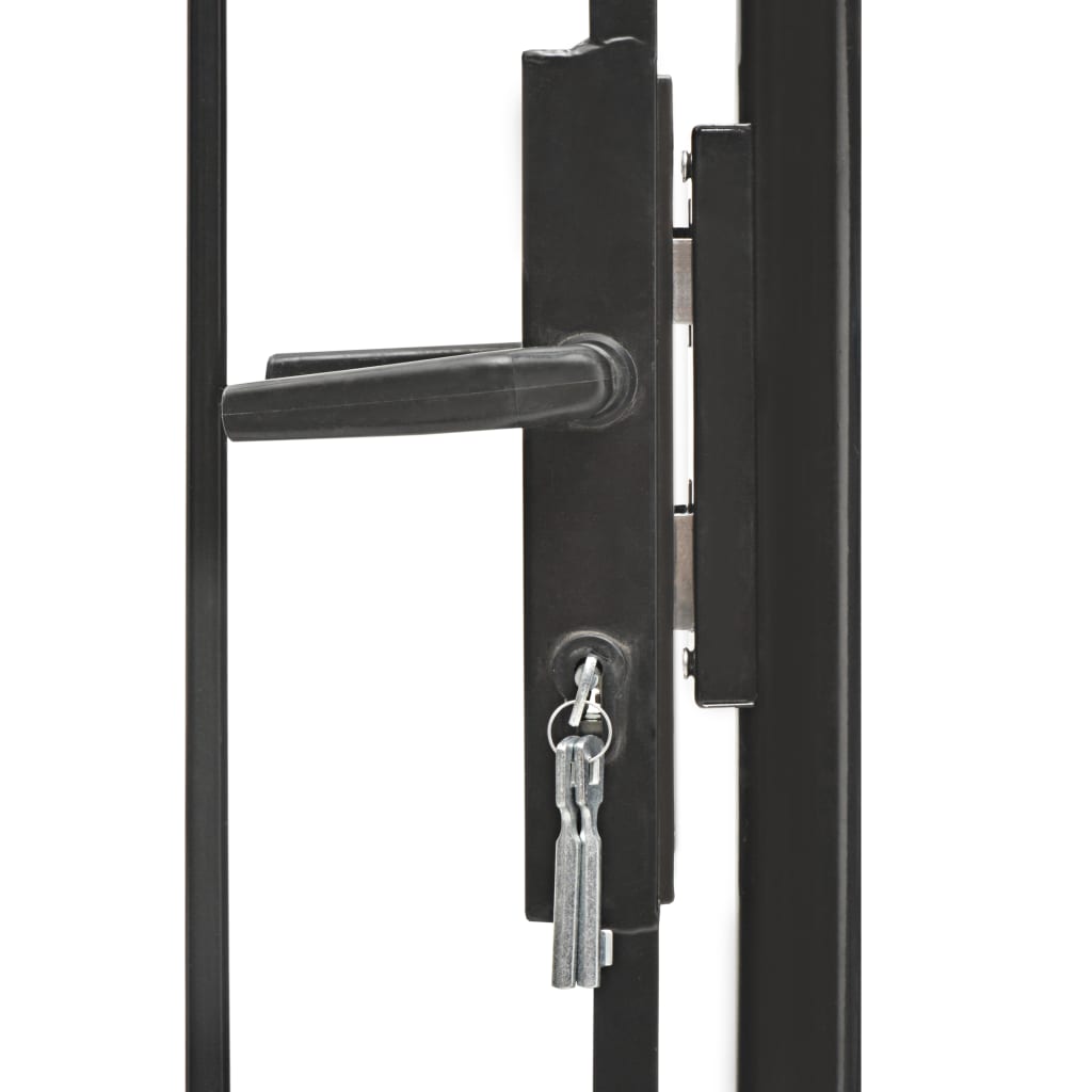 vidaXL Portail de jardin Acier 1 x 1,75 m Noir