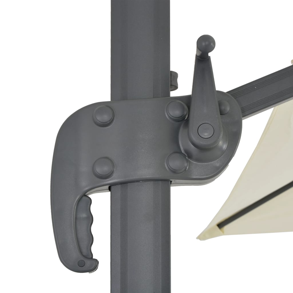 vidaXL Parasol de jardin en porte-à-faux et poteau en aluminium sable