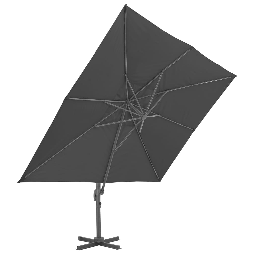 vidaXL Parasol de jardin en porte-à-faux et poteau en aluminium
