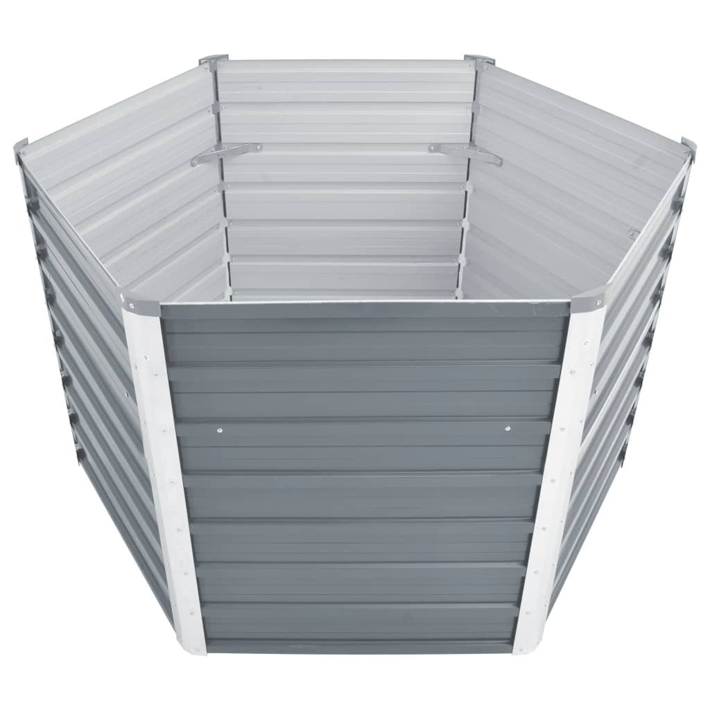 vidaXL Lit surélevé de jardin Acier galvanisé 129x129x77 cm Gris