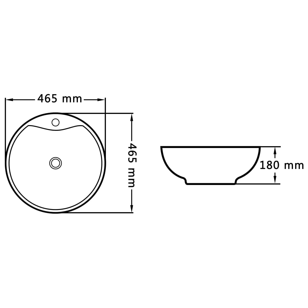 vidaXL Lavabo avec trop-plein 46,5 x 18 cm Céramique Blanc