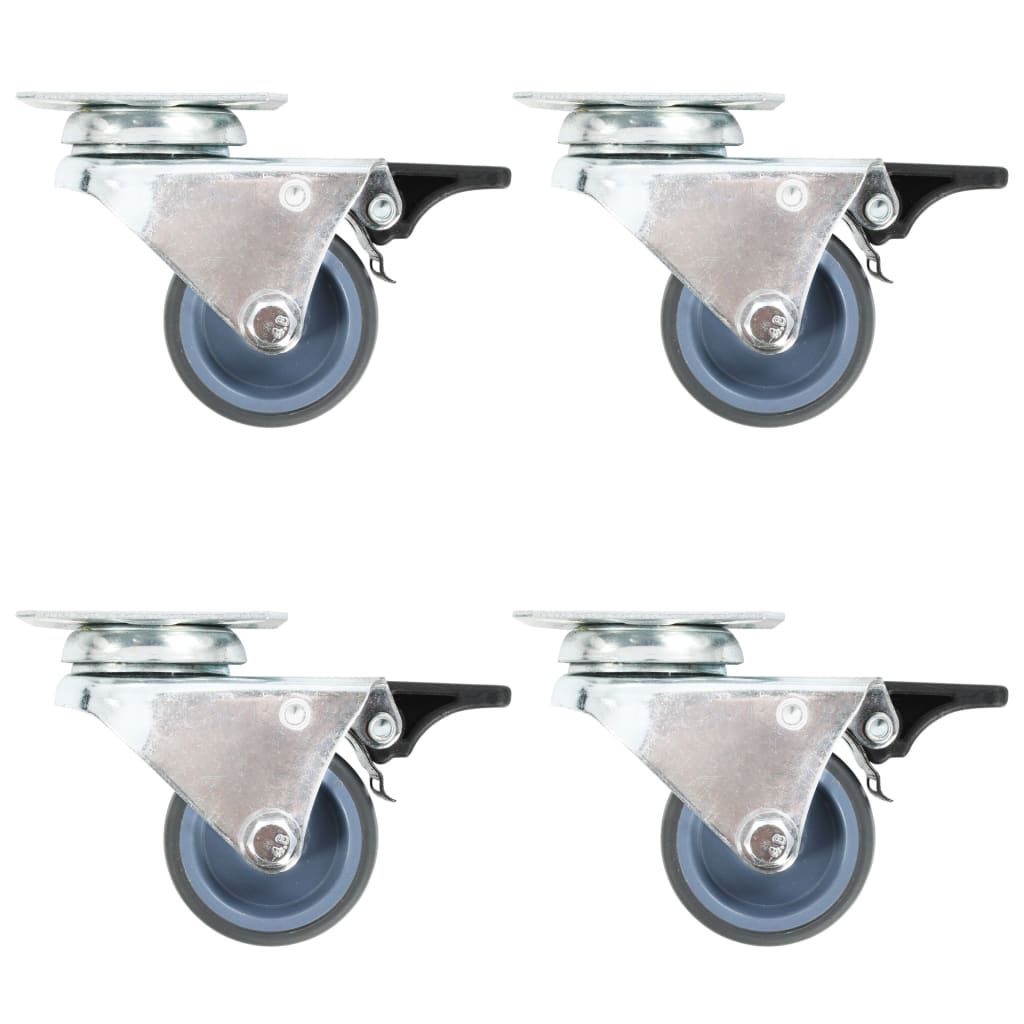 vidaXL Roulettes pivotantes doubles à double frein 4 pcs 50 mm