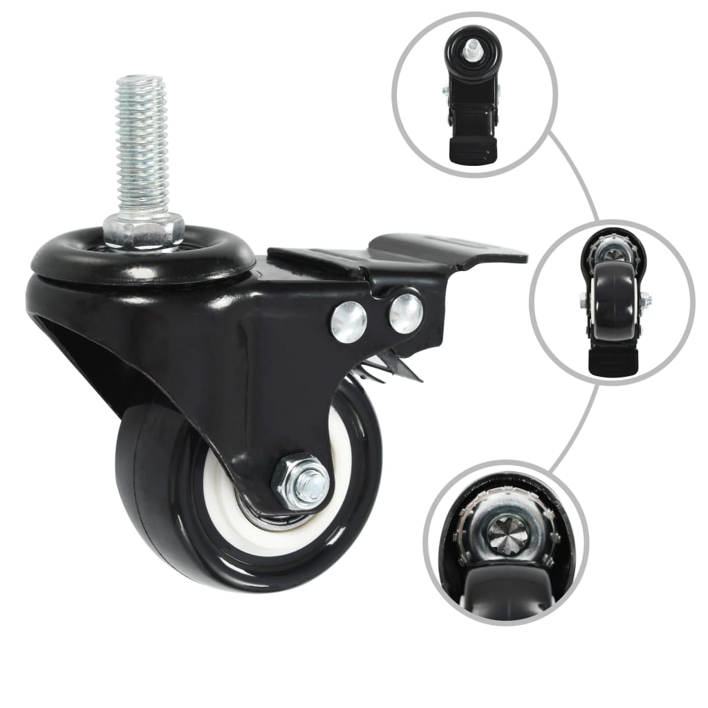 vidaXL Roulettes pivotantes avec freins 4 pcs 50 mm