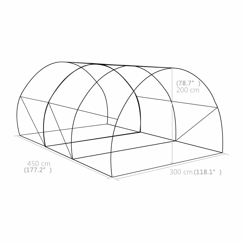 vidaXL Serre 13,5 m² 450x300x200 cm