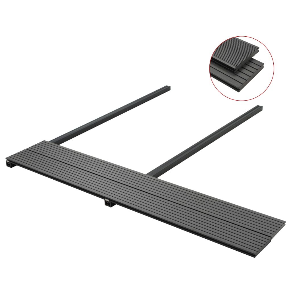 vidaXL Panneaux de terrasse solides et accessoires WPC 16m² 2,2 m Gris