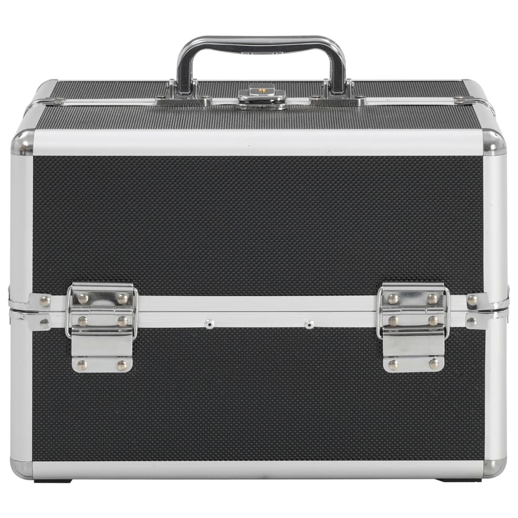vidaXL Mallette à maquillage 22x30x21 cm Noir Aluminium