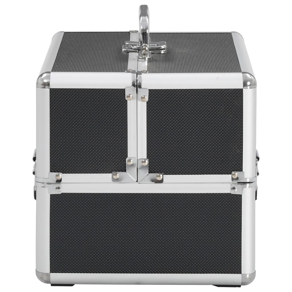 vidaXL Mallette à maquillage 22x30x21 cm Noir Aluminium