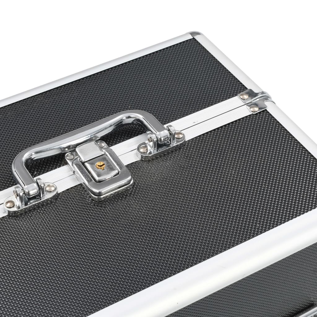 vidaXL Mallette à maquillage 22x30x21 cm Noir Aluminium