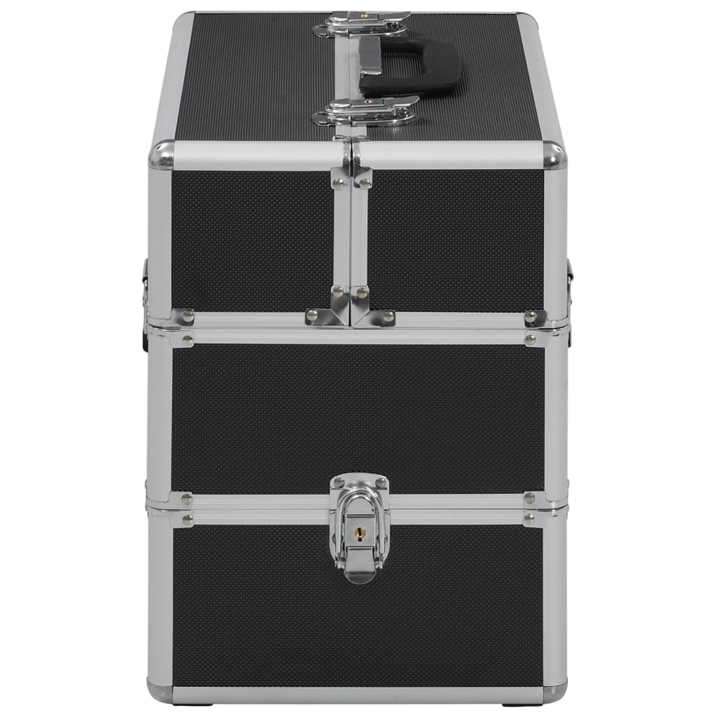 vidaXL Mallette à maquillage 37x24x35 cm Noir Aluminium