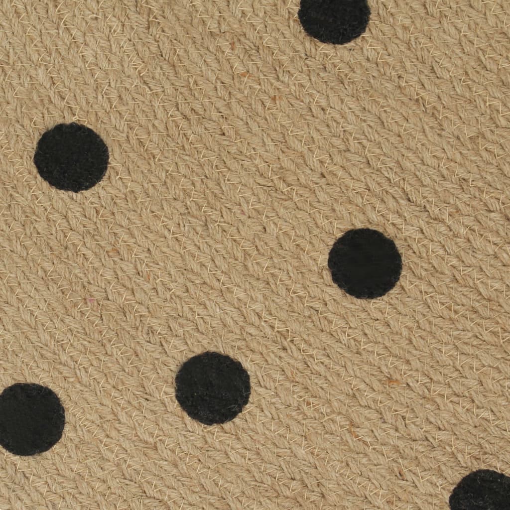 vidaXL Tapis fait à la main Jute avec imprimé à pois 120 cm