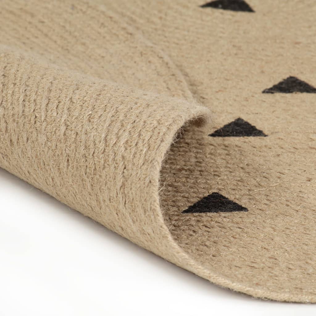 vidaXL Tapis fait à la main Jute avec imprimé à triangles 90 cm