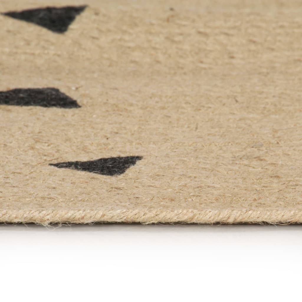 vidaXL Tapis fait à la main Jute avec imprimé à triangles 90 cm