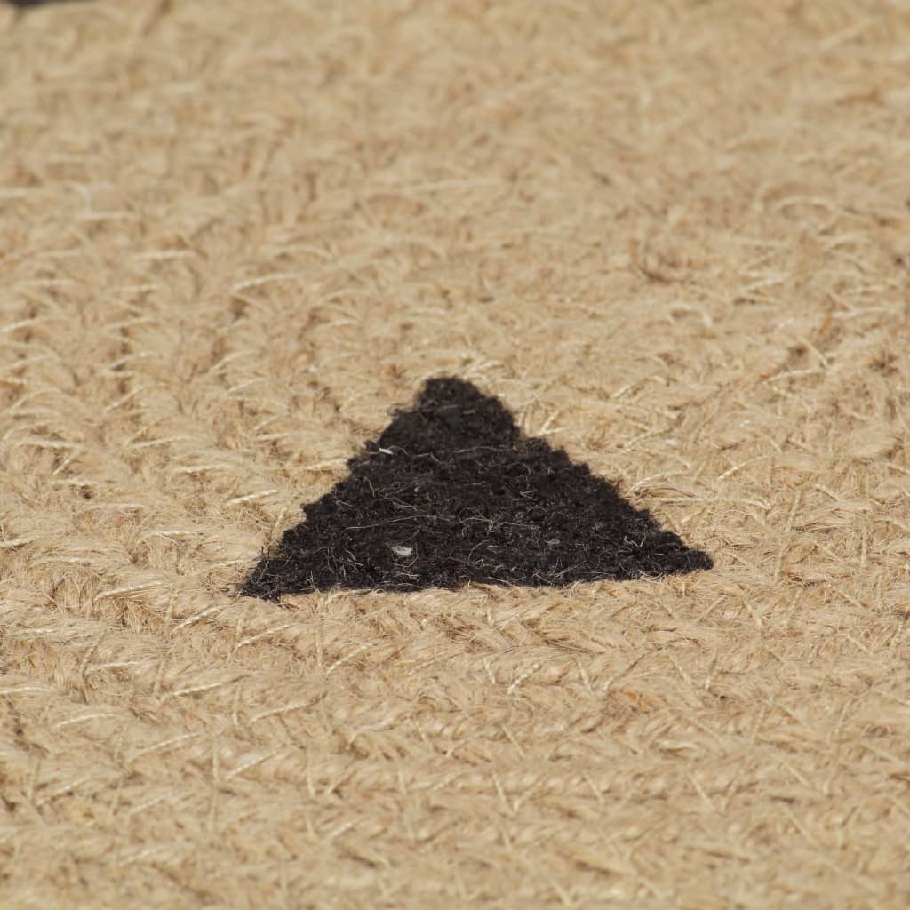 vidaXL Tapis fait à la main Jute avec imprimé à triangles 120 cm