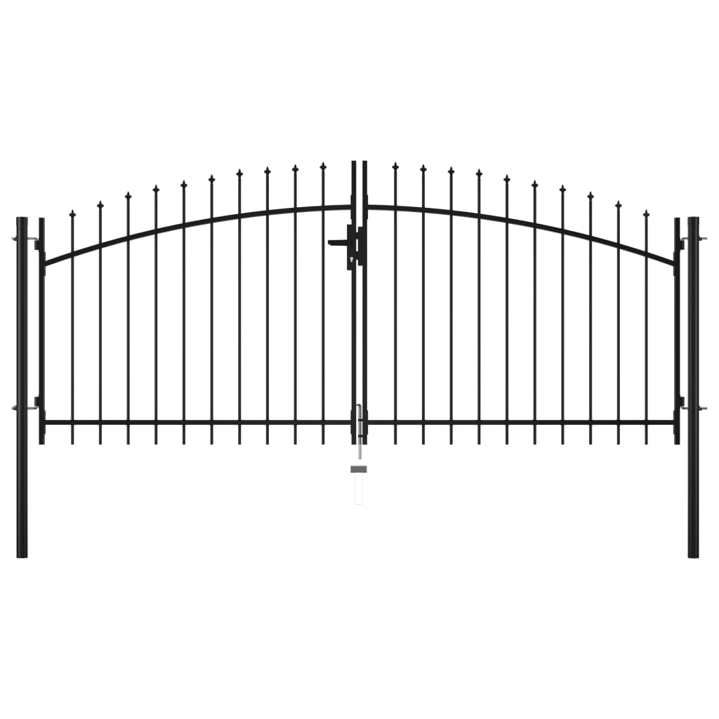 vidaXL Double portail avec haut sous forme de lance 300 x 150 cm