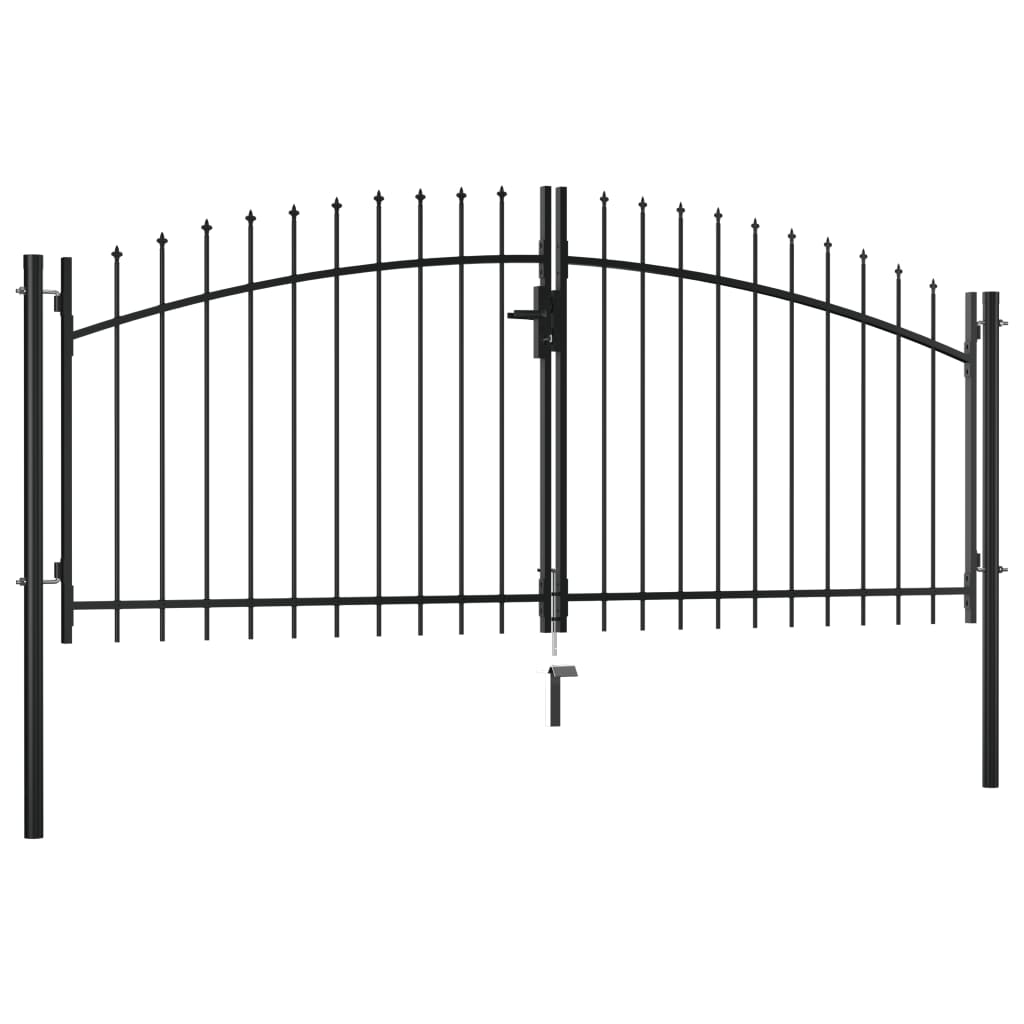 vidaXL Double portail avec haut sous forme de lance 300 x 150 cm