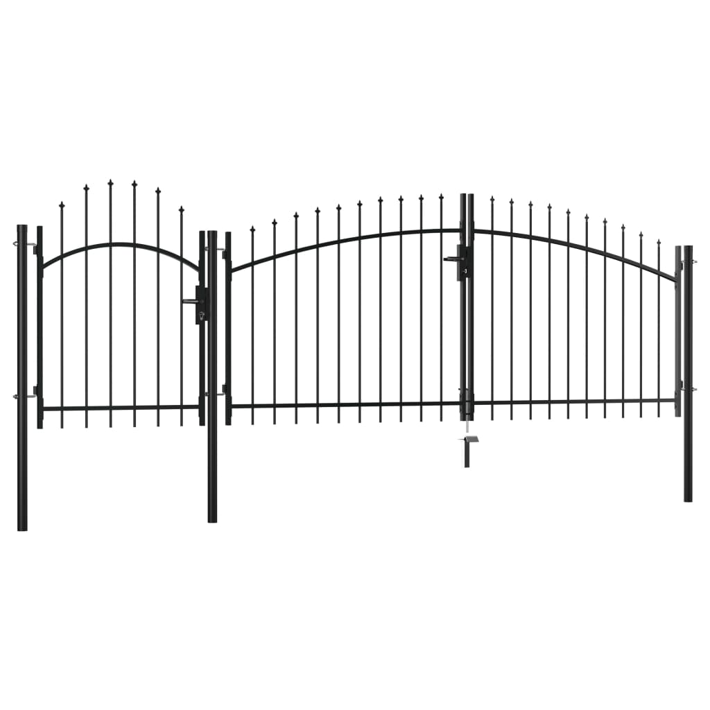 vidaXL Portail de jardin Acier 1,5 x 4 m Noir