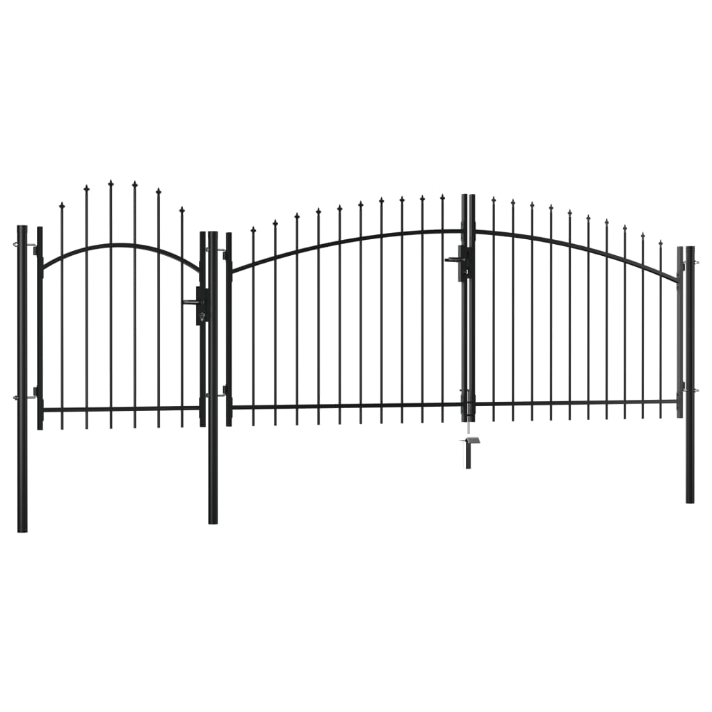 vidaXL Portail de jardin Acier 1,75 x 4 m Noir
