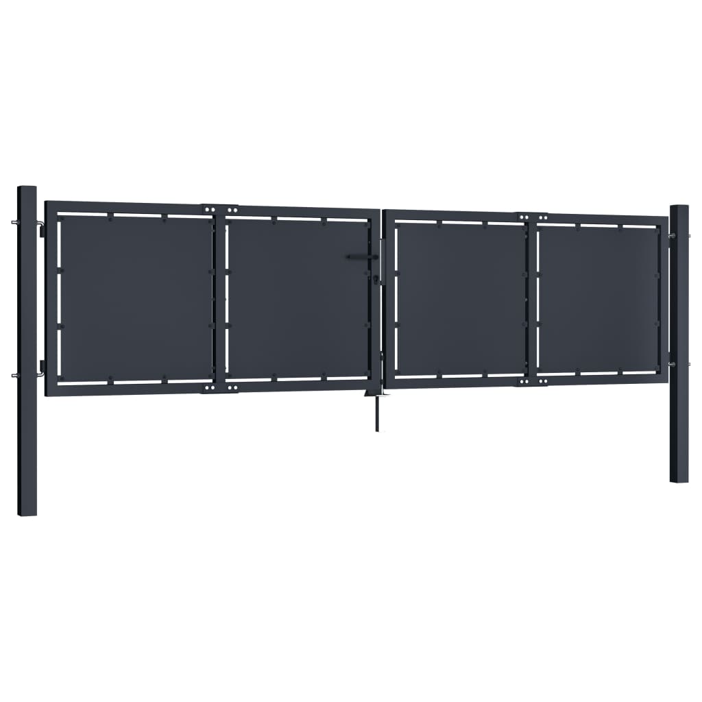 vidaXL Portail de jardin Acier 300 x 75 cm Anthracite