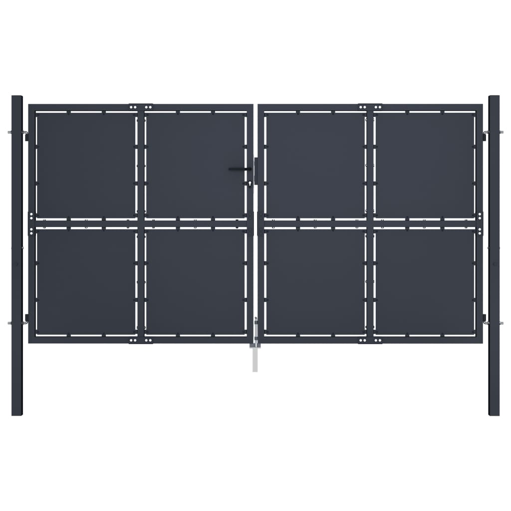 vidaXL Portail de jardin Acier 300x150 cm Anthracite