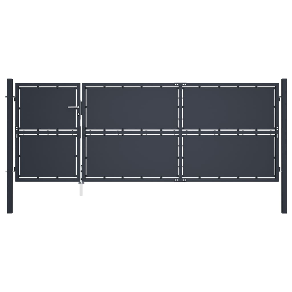 vidaXL Portail de jardin Acier 350 x 125 cm Anthracite