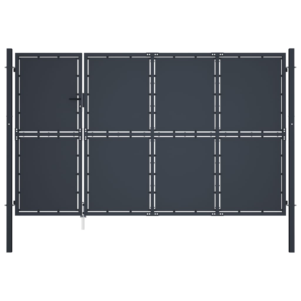 vidaXL Portail de jardin Acier 350 x 175 cm Anthracite