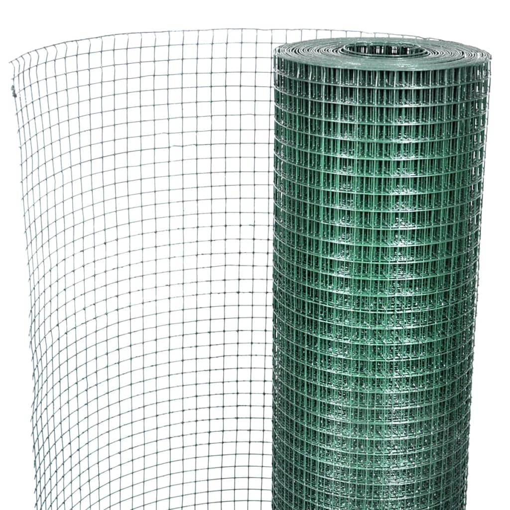 vidaXL Grillage acier galvanisé et revêtement en PVC 10x1 m vert
