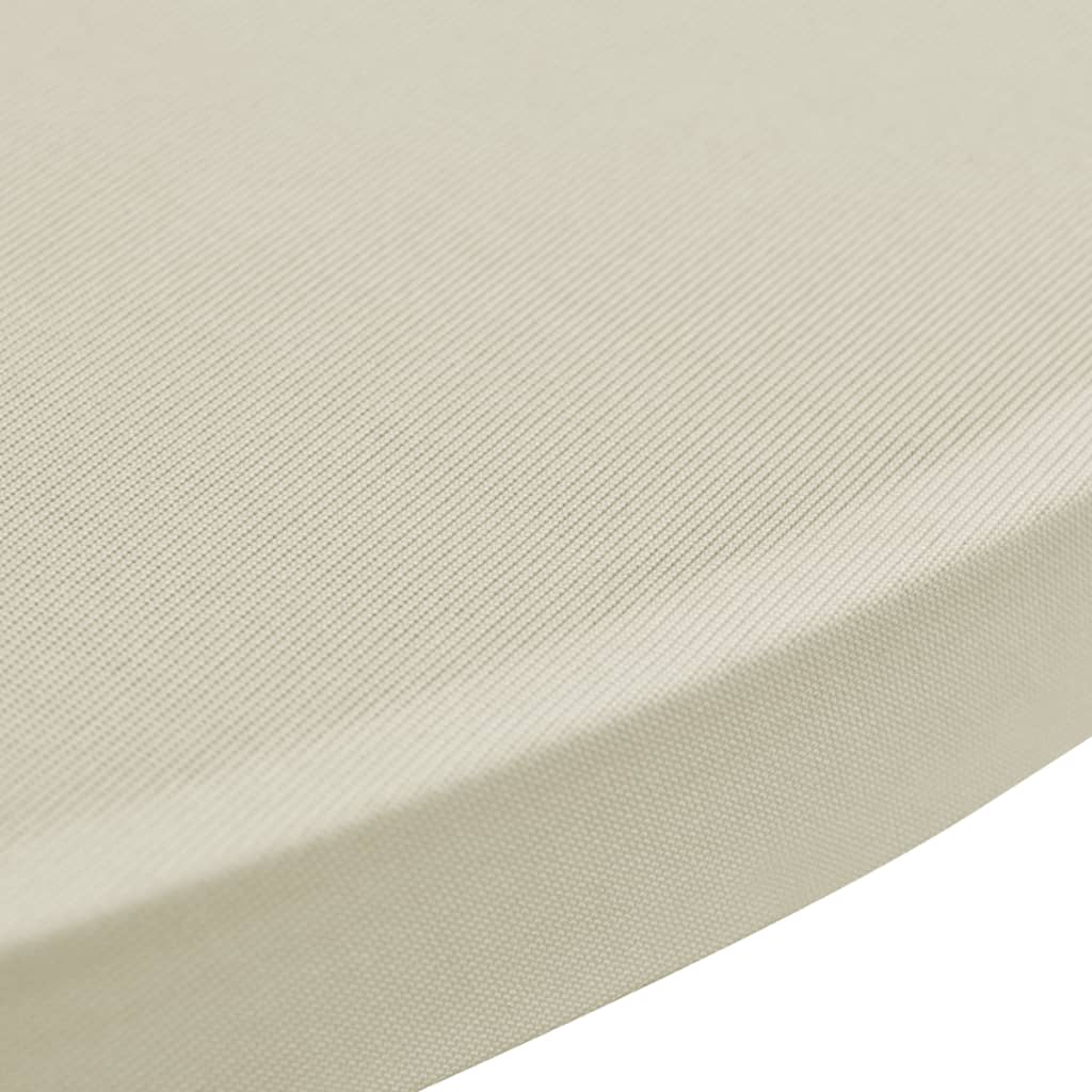 Housse de table Ø 80 cm Crème extensible 2 pcs