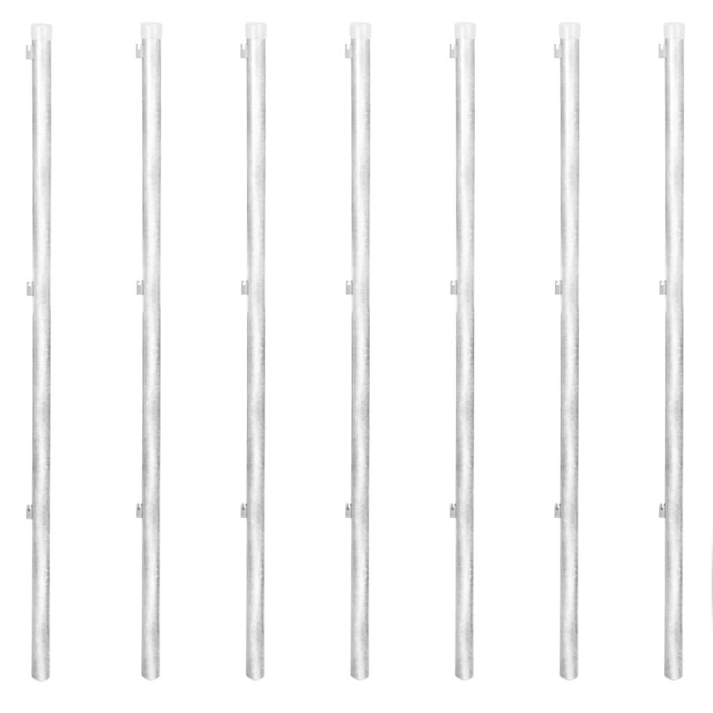 vidaXL Clôture à mailles avec poteaux Acier galvanisé 15x1,25m Argenté