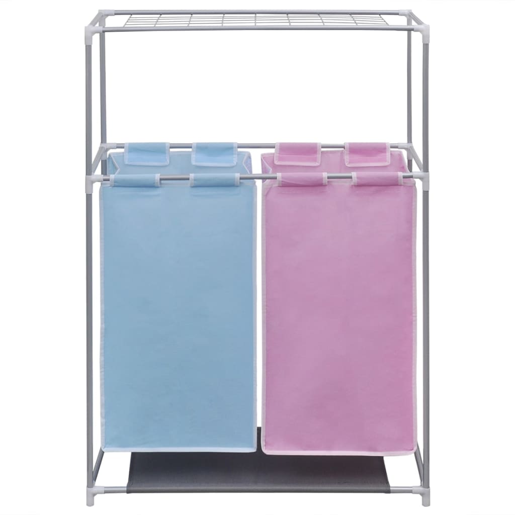 Ensemble de 2 paniers à linge avec étendoir