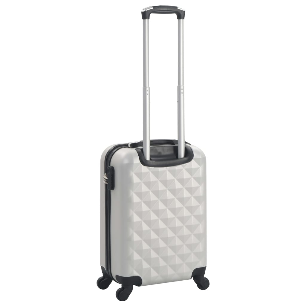 vidaXL Valise rigide Argenté brillant ABS