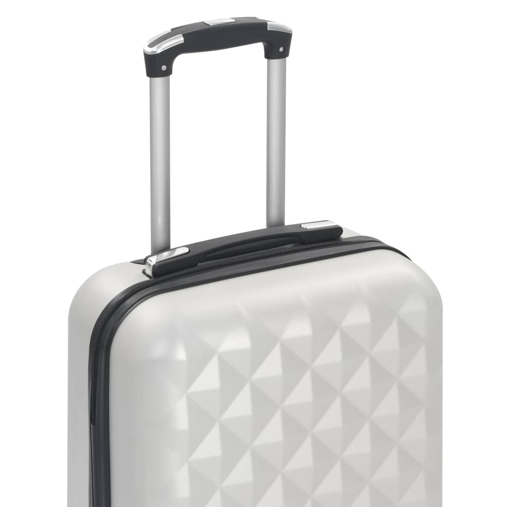 vidaXL Valise rigide Argenté brillant ABS