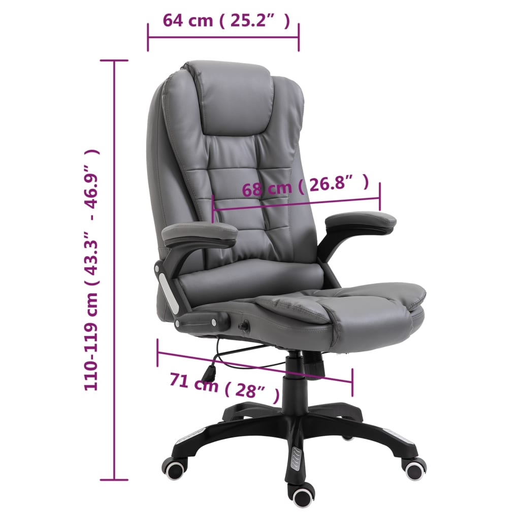 vidaXL Chaise de bureau Anthracite Similicuir