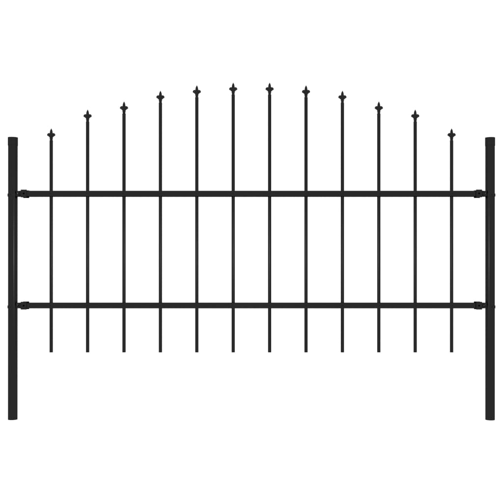 vidaXL Clôture de jardin avec dessus en lance Acier 1,7 m Noir