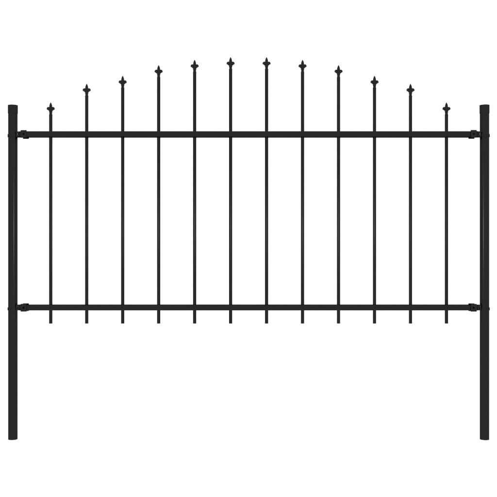 vidaXL Clôture de jardin avec dessus en lance Acier 1,7 m Noir