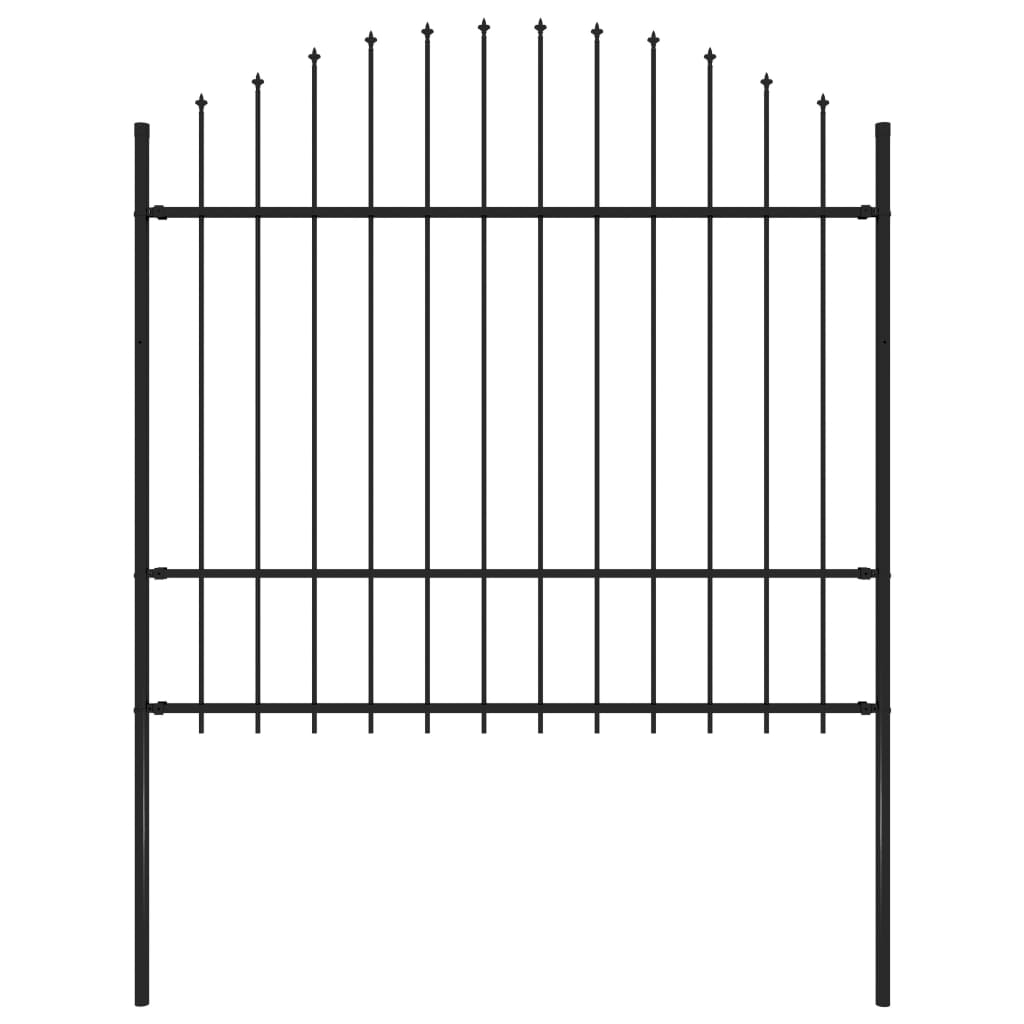 vidaXL Clôture de jardin avec dessus en lance Acier 1,7 m Noir