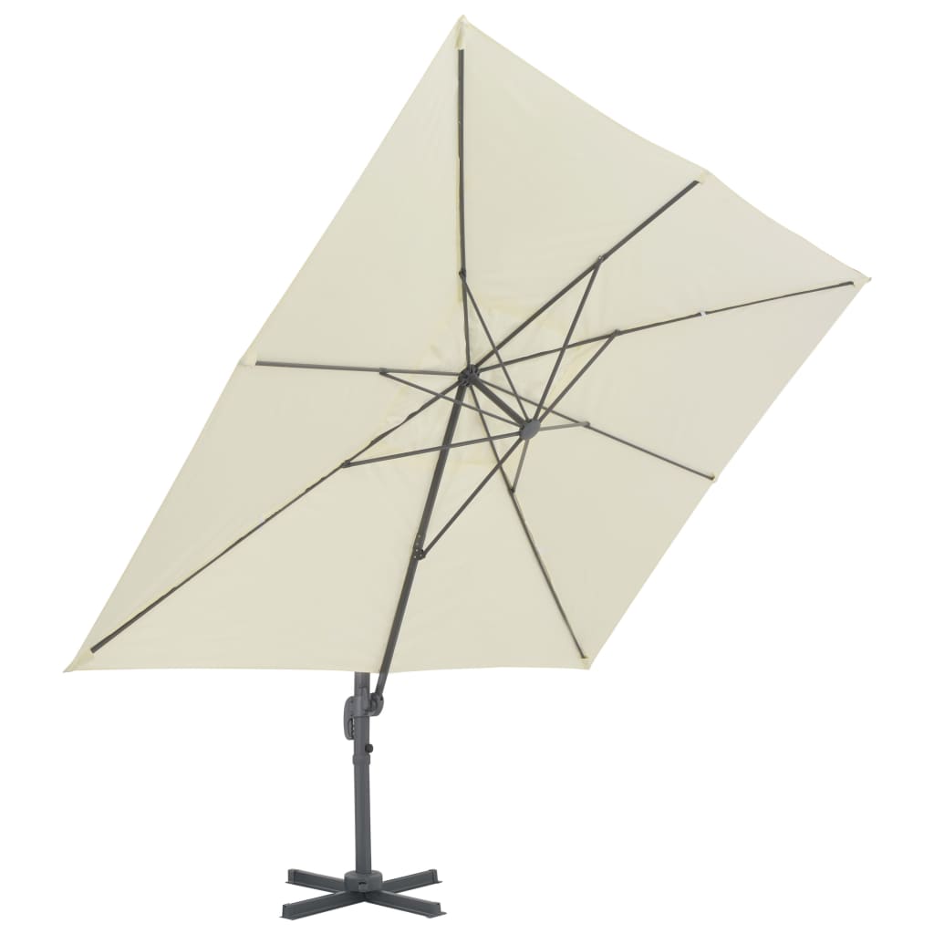 vidaXL Parasol de jardin avec base portable sable