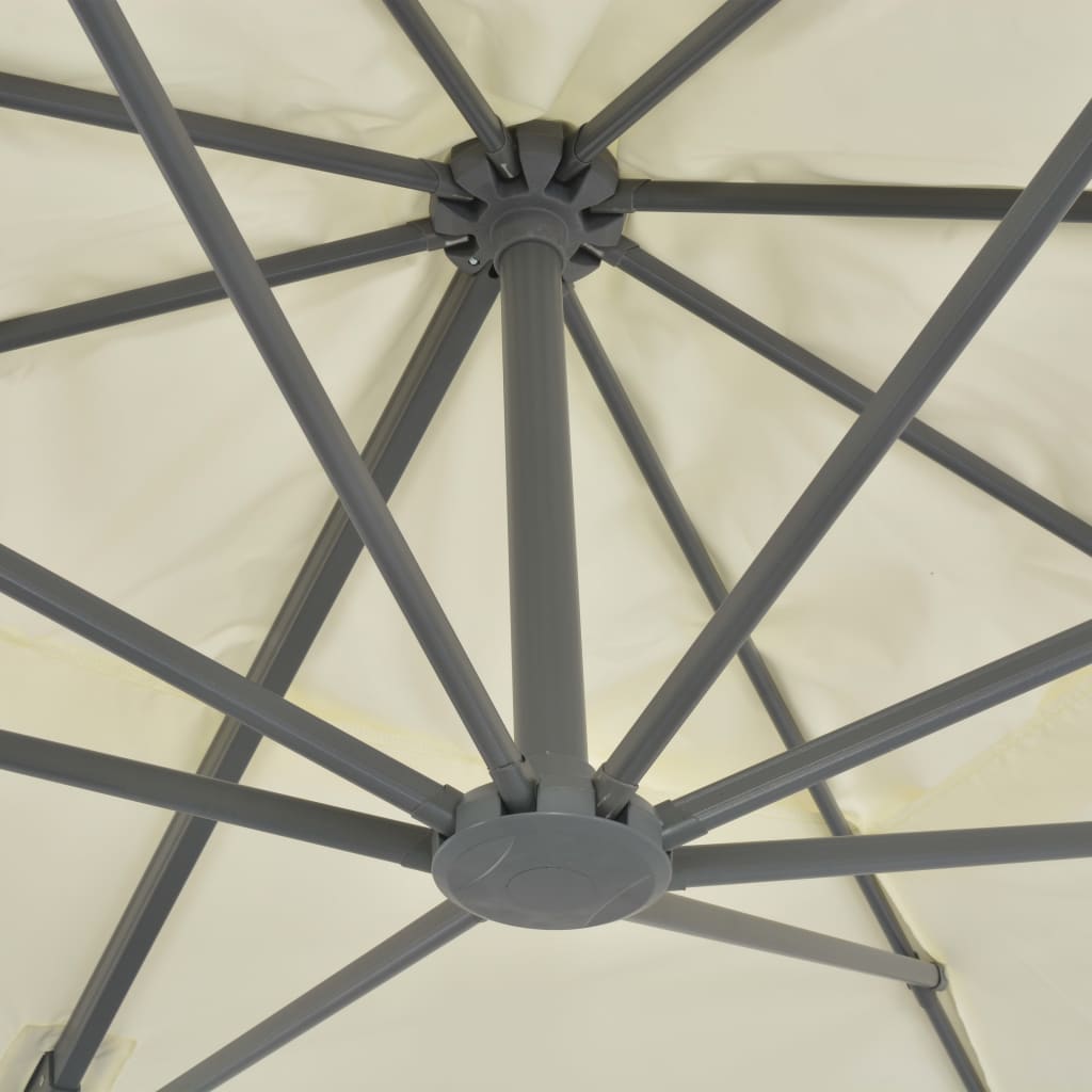 vidaXL Parasol de jardin avec base portable sable