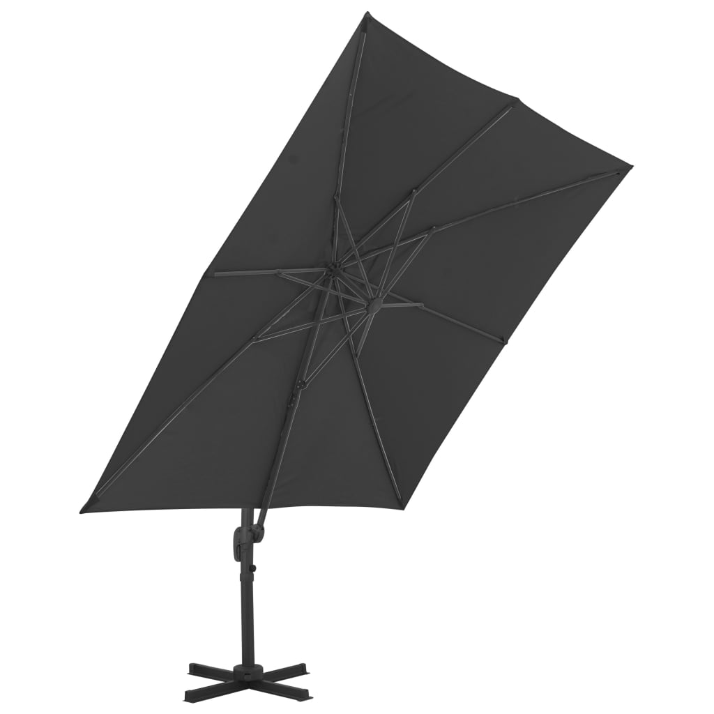 vidaXL Parasol de jardin avec base portable anthracite