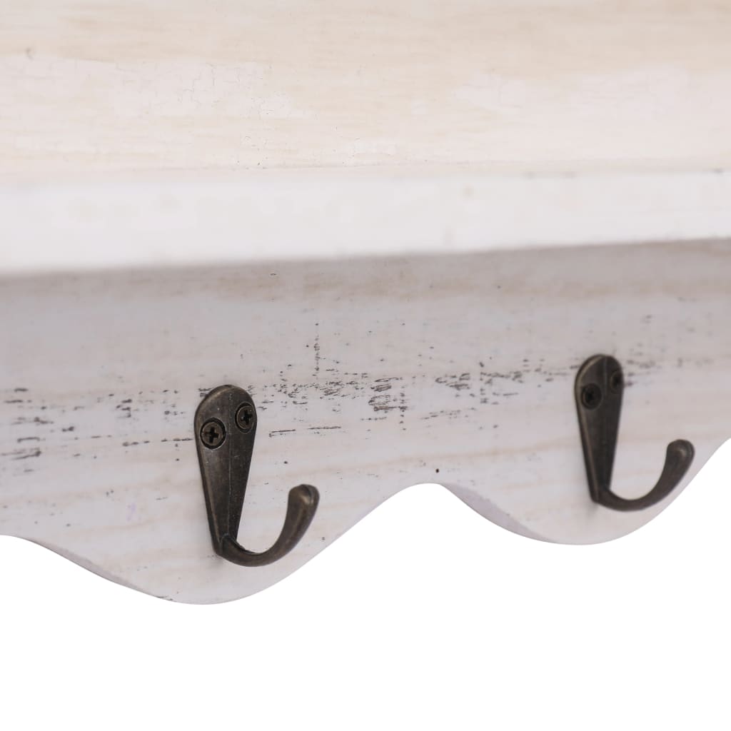 vidaXL Porte-manteau mural Blanc 50x10x30 cm Bois