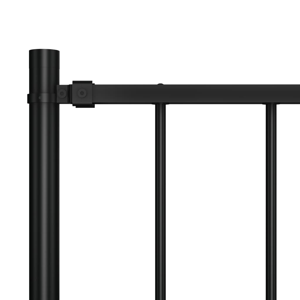 vidaXL Panneau clôture et poteaux Acier enduit poudre 1,7x0,75 m Noir