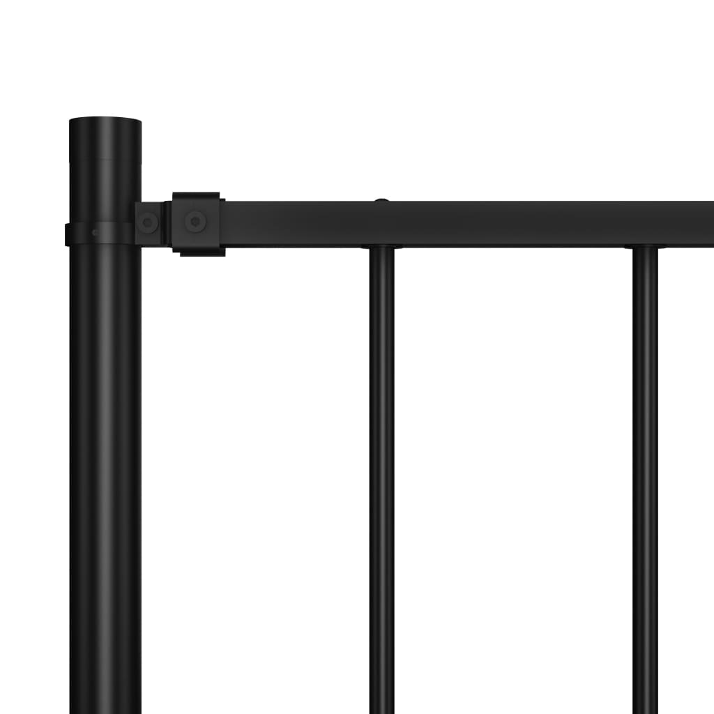 vidaXL Panneau clôture et poteaux Acier enduit poudre 1,7x1,25 m Noir