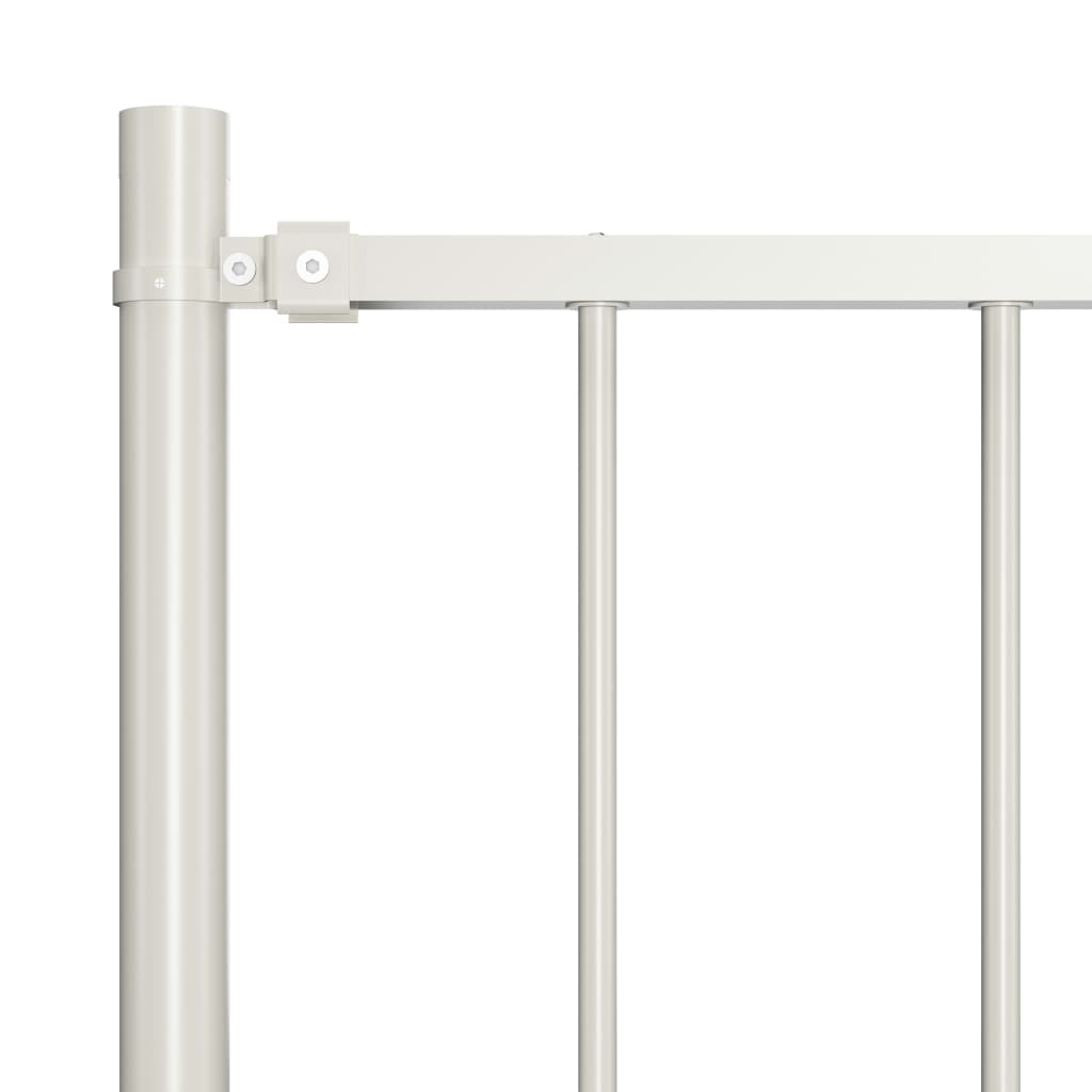 vidaXL Panneau de clôture poteau Acier enduit poudre 1,7x1,25 m Blanc