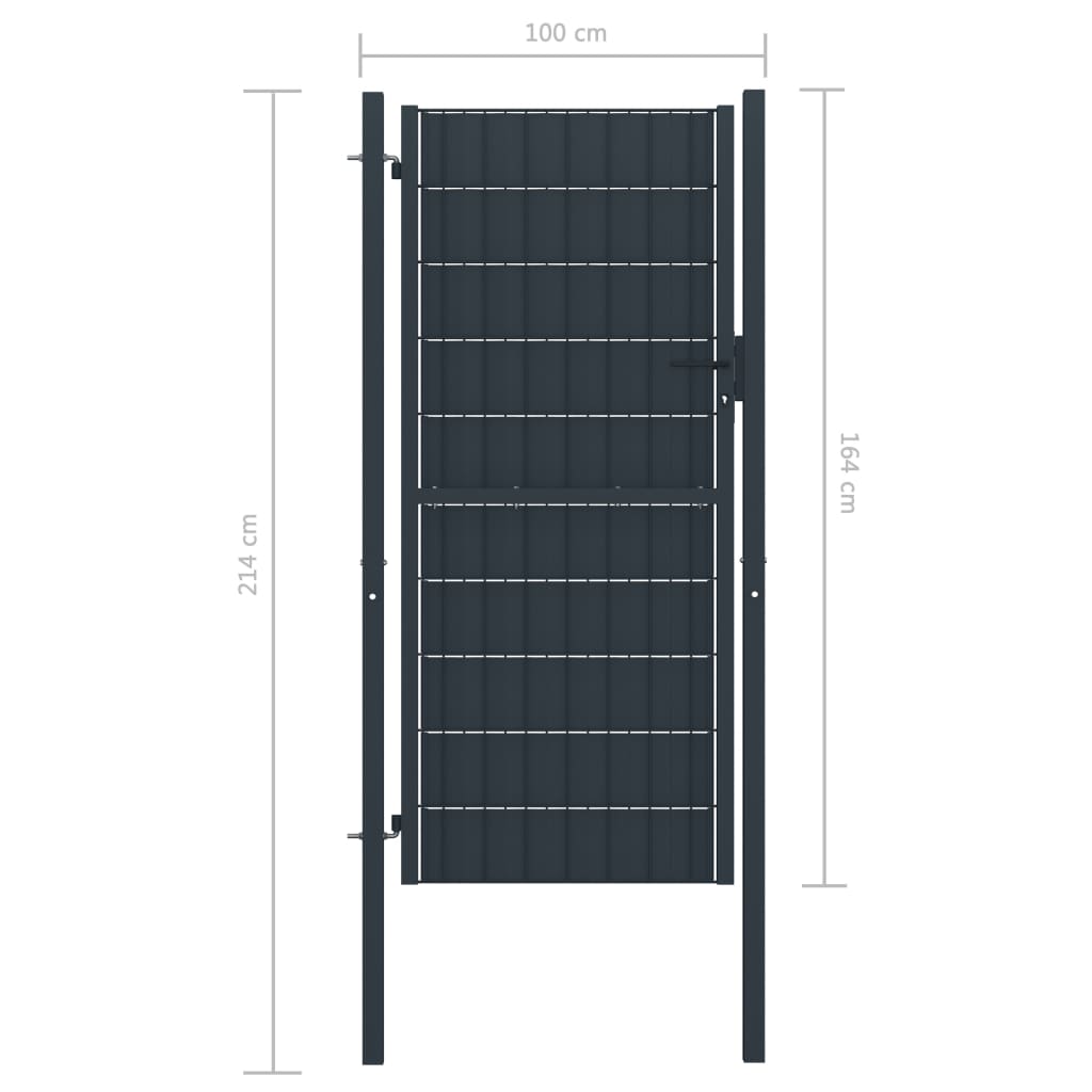 vidaXL Portail de clôture PVC et acier 100x164 cm Anthracite